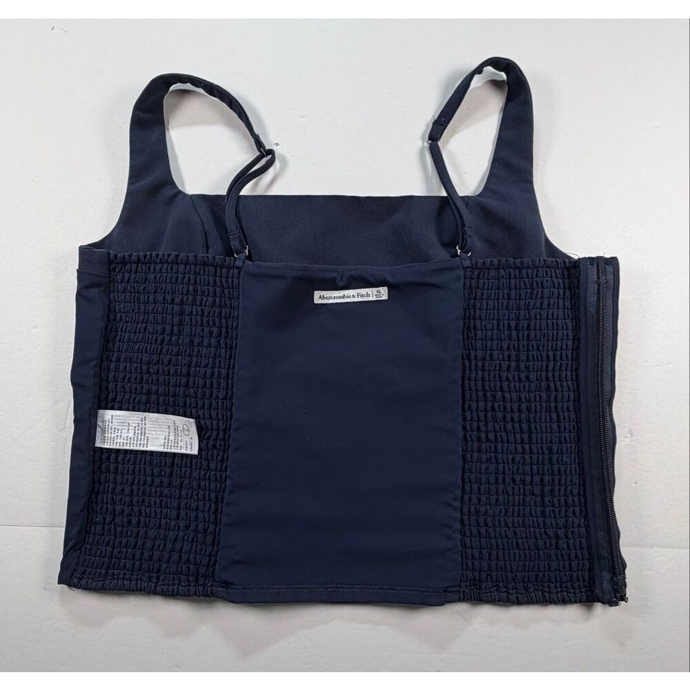 Abercrombie & Fitch Corset Top Navy Blue Co-Ord Size XL Structured Adjustable - Picture 9 of 12
